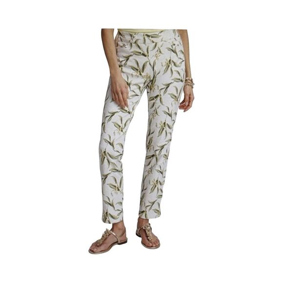 Chico's Brigitte Slub Slim Ankle Pants. Alabaster - Picture 2 of 9